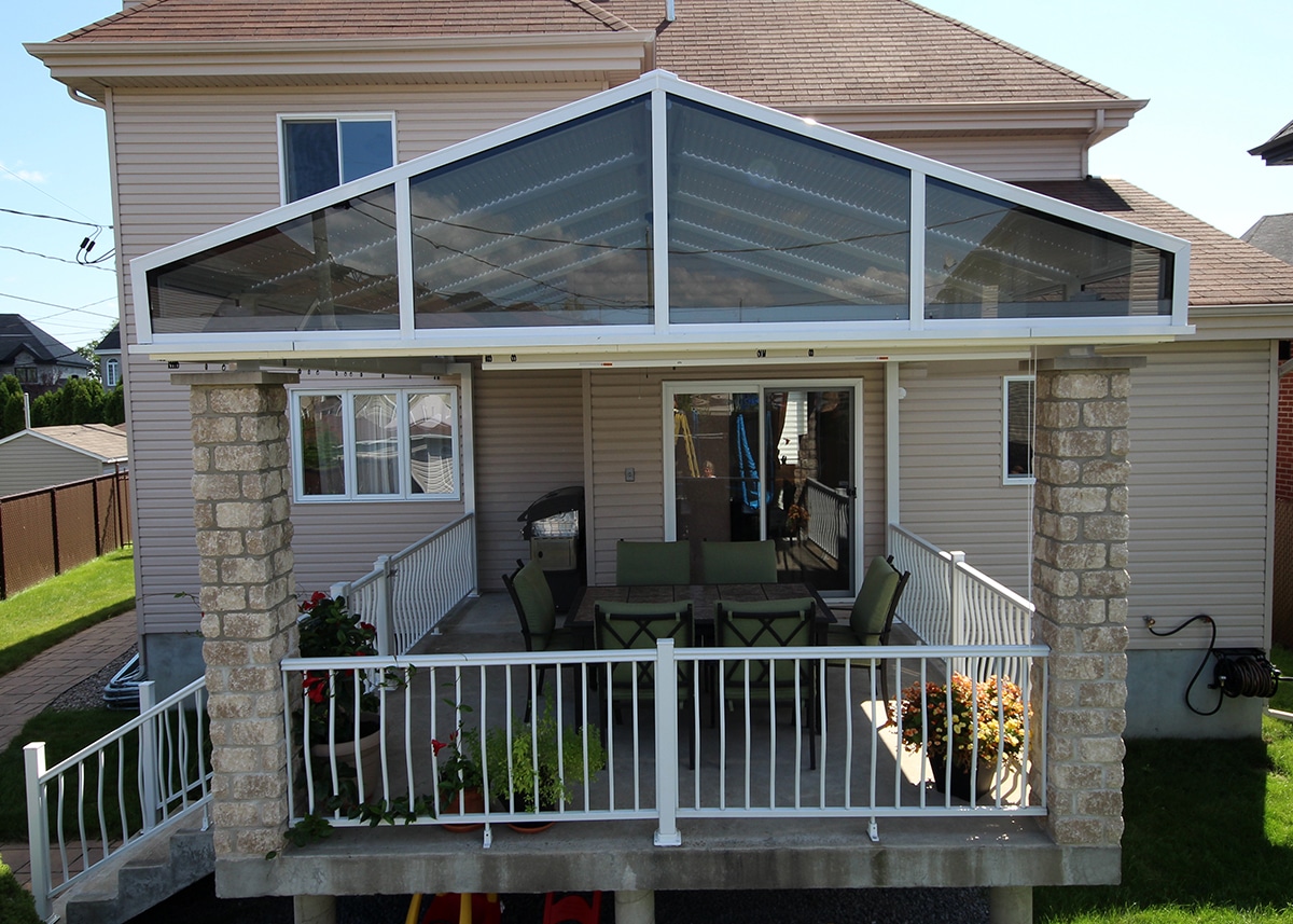 auvent en verre et aluminium