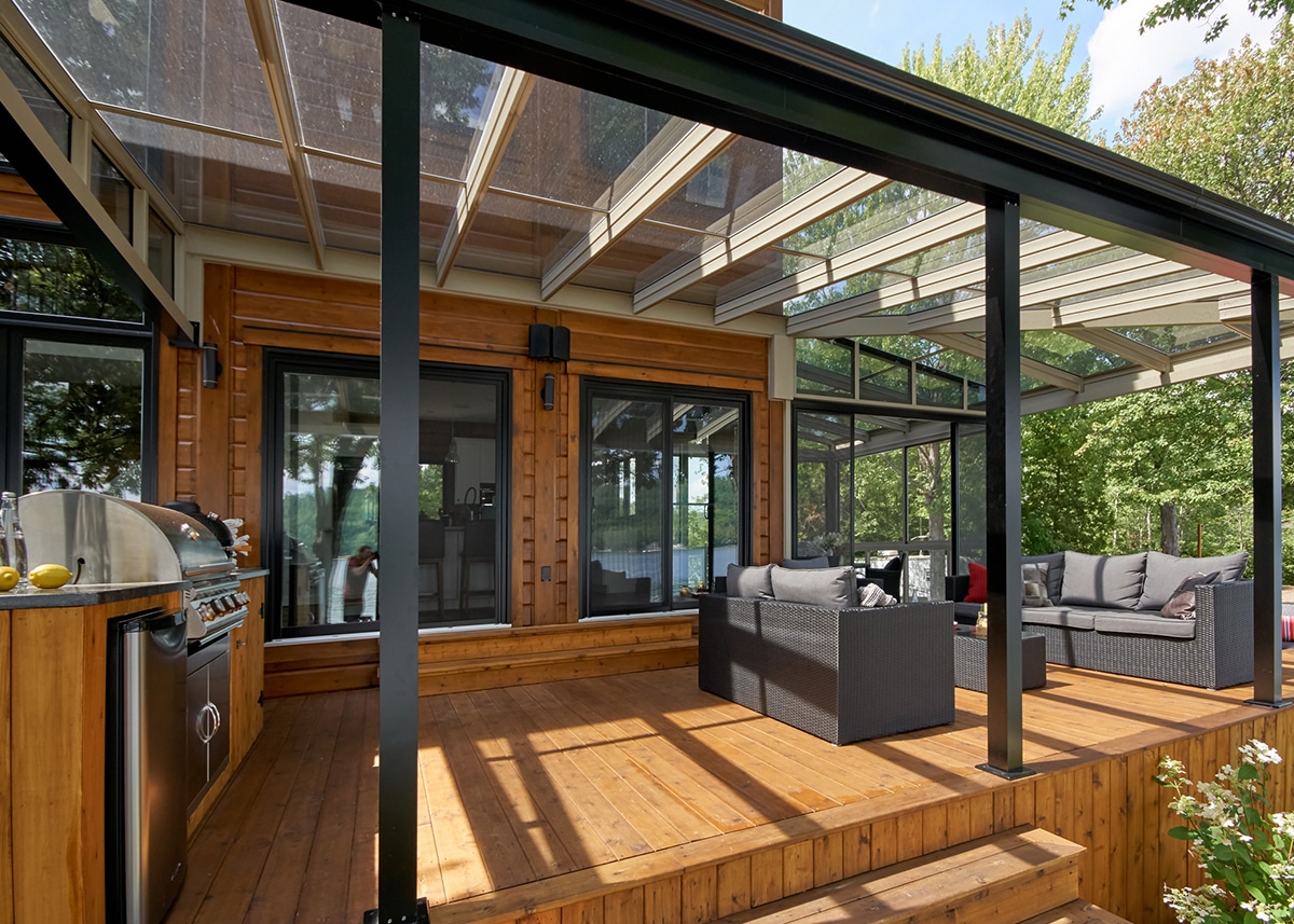 auvent en verre et aluminium