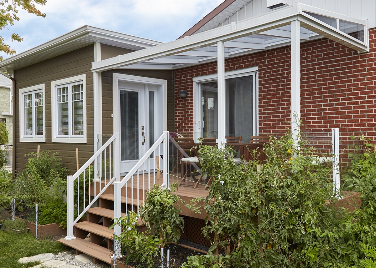 auvent en verre et aluminium