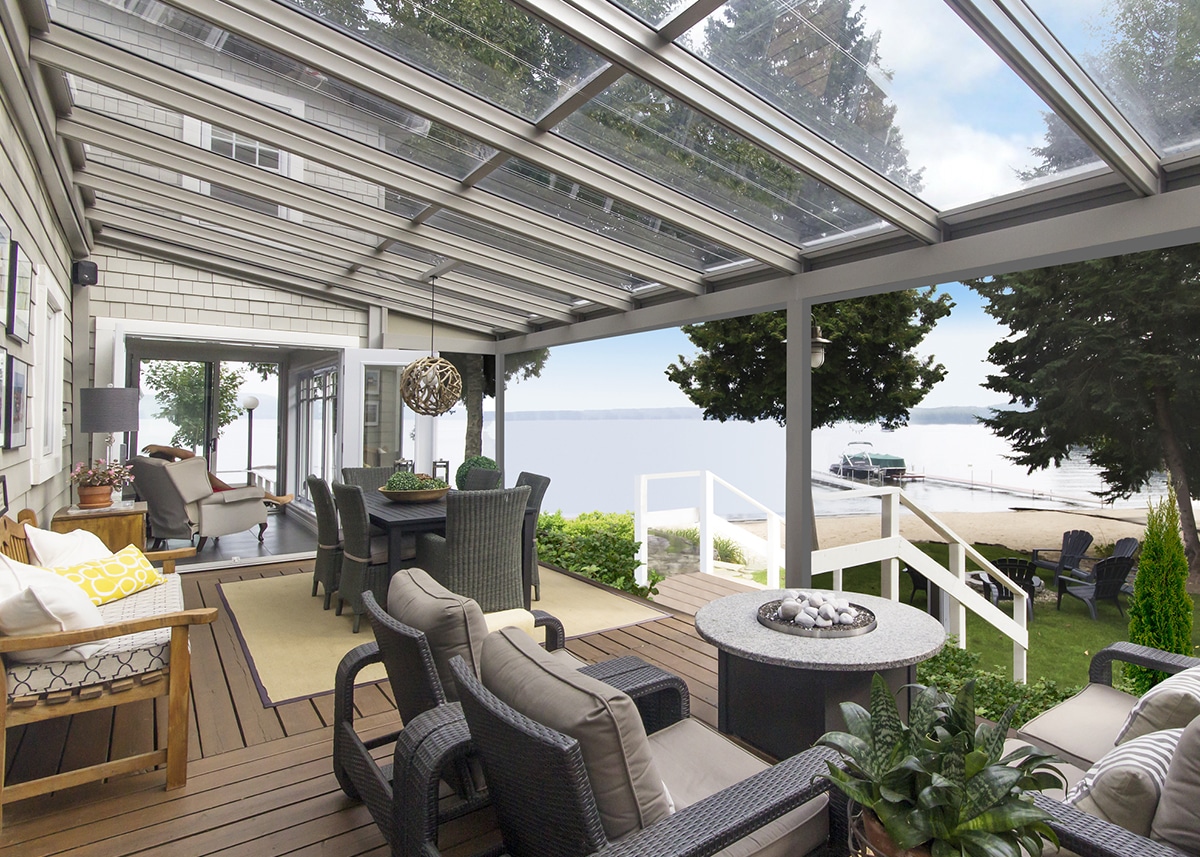 auvent en verre et aluminium