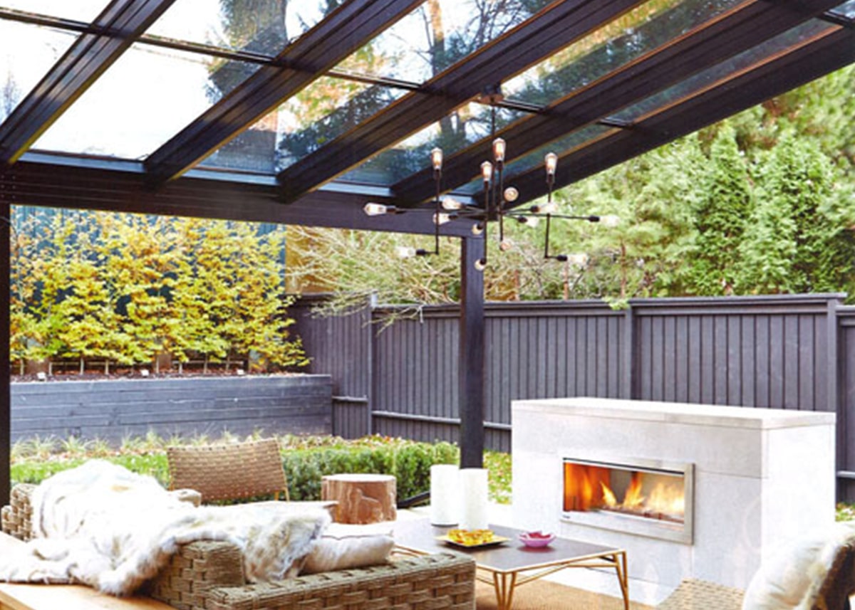 auvent en verre et aluminium