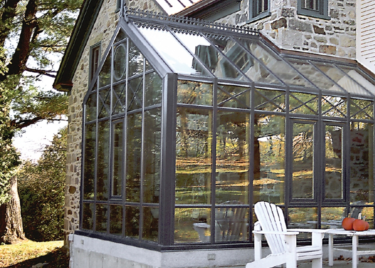 solarium sur mesure avec toit en verre