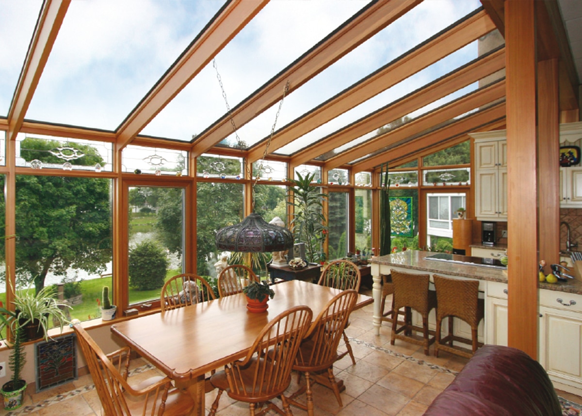 solarium sur mesure avec toit en verre