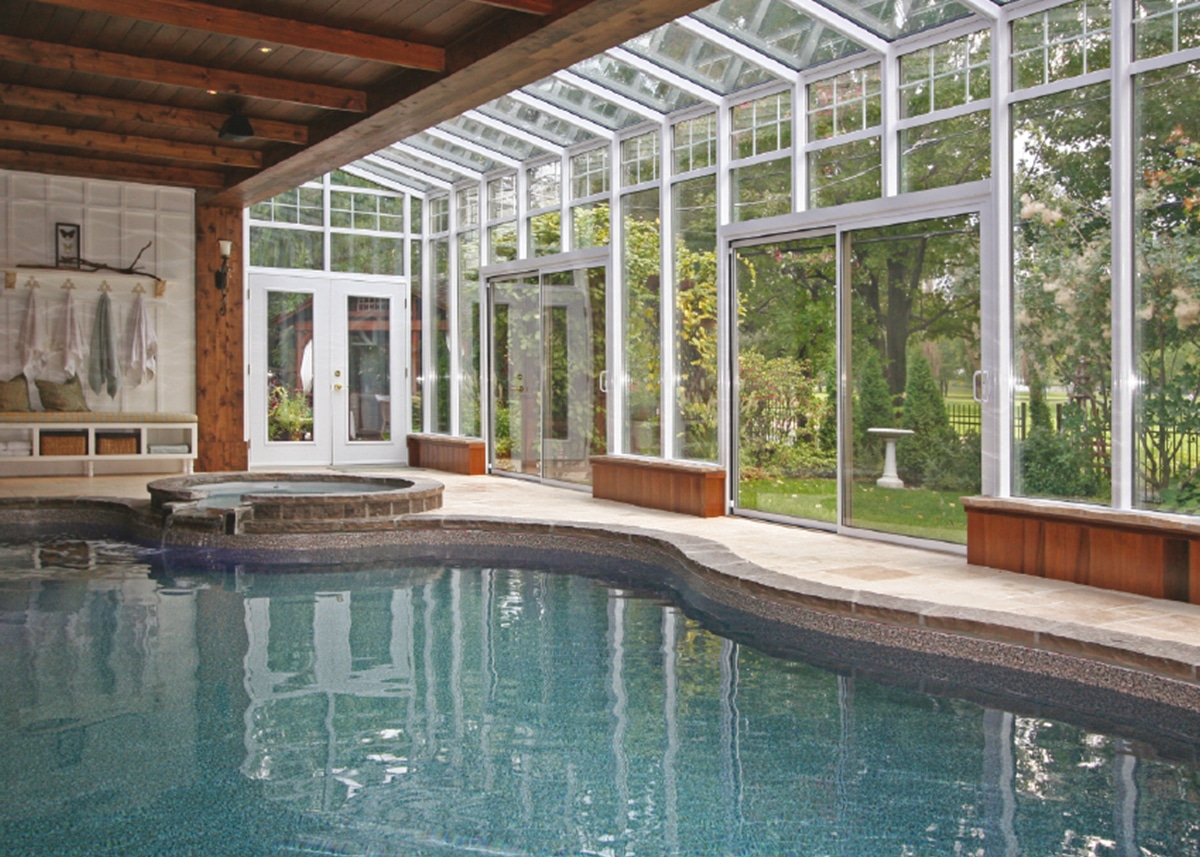 solarium sur mesure avec toit en verre