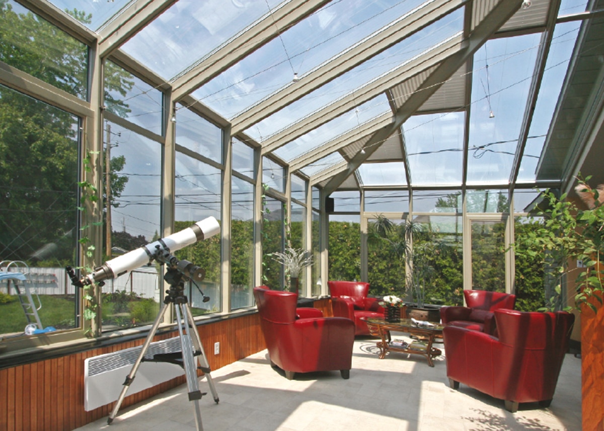 solarium sur mesure avec toit en verre